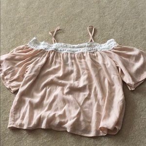 Light Pink Off The Shoulder Top